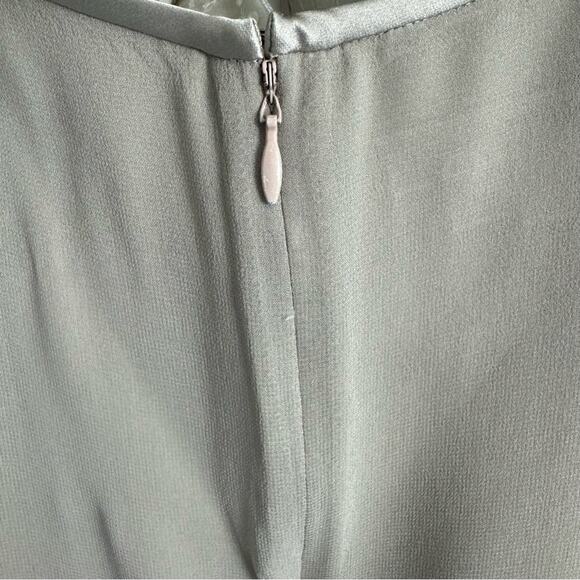 Kay Unger Silk Deep Champagne Taupe Cape Long Sleeved Evening Dress Size 12 - Picture 8 of 11